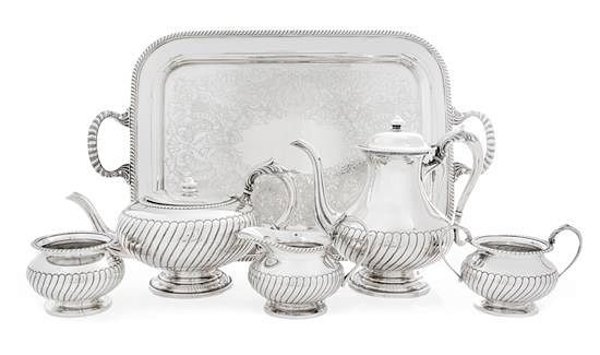 Appraisal: An American Silver Five-Piece Tea and Coffee Service Durham Silver