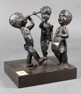 Appraisal: Sculpture by London American School th century Three Children Playing