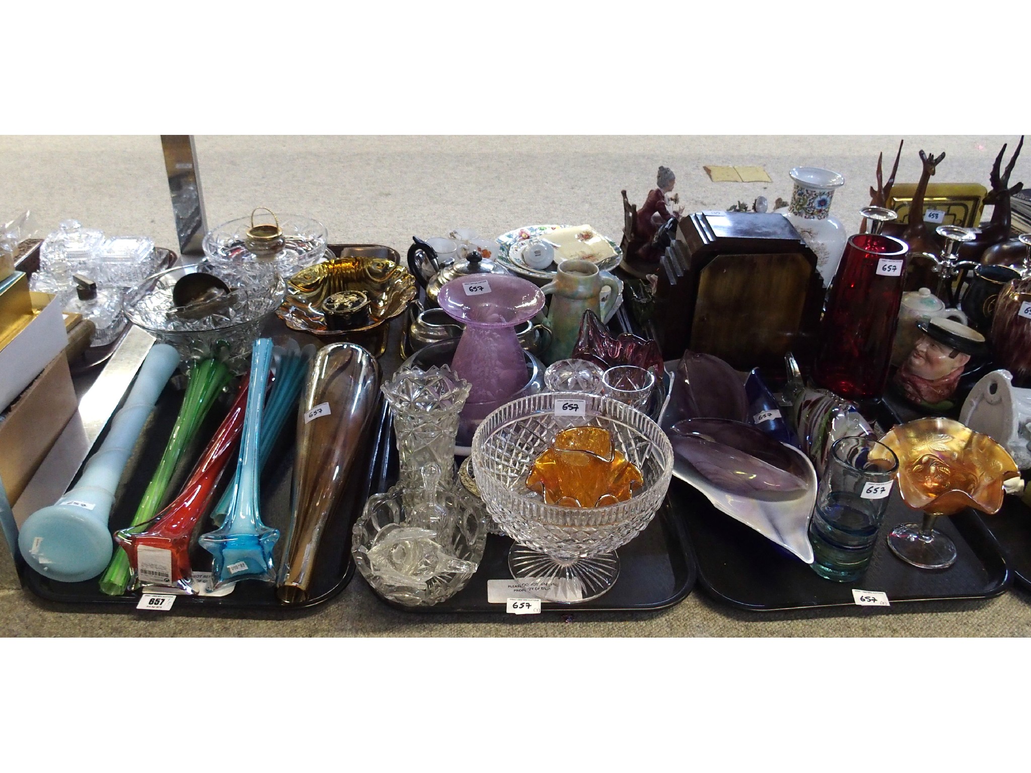 Appraisal: Assorted art glass vases dishes etc