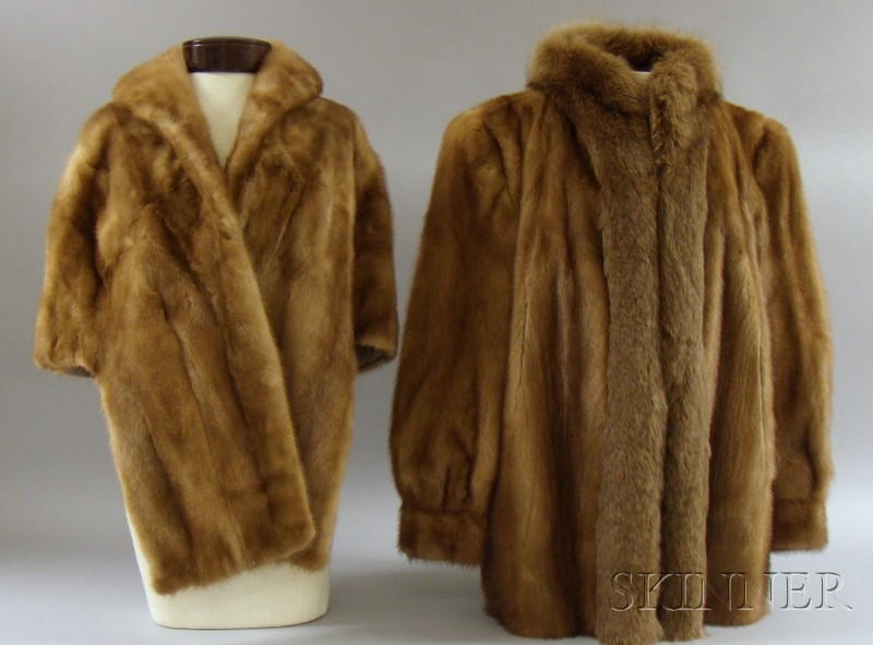 Appraisal: Vintage Mink Stole and a Vintage Mink Jacket with Red