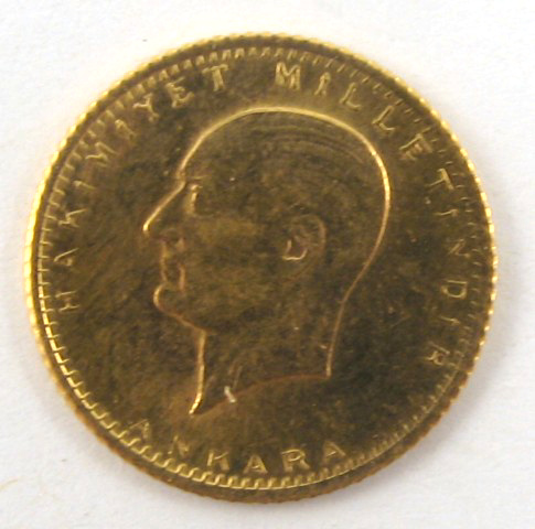 Appraisal: TURKISH ONE HUNDRED KURUSH GOLD COIN fine gold