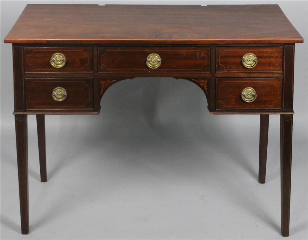 Appraisal: GEORGIAN INLAID MAHOGANY DRESSING TABLE having a rectangular top with