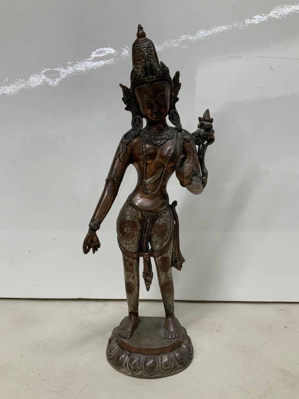 Appraisal: Sino-Tibetan Copper Alloy Figure of Standing Buddha H in cm