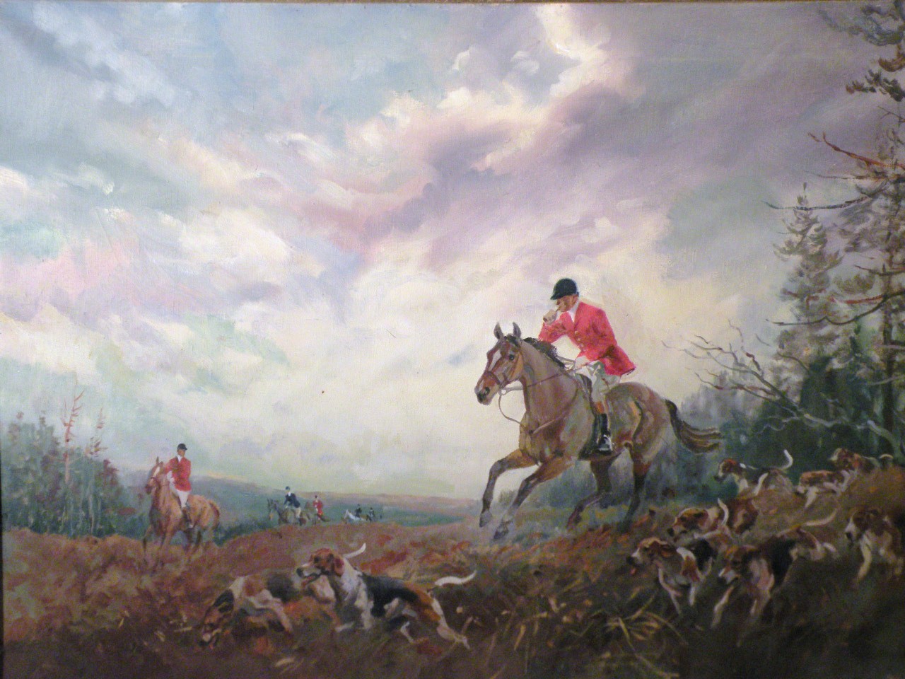 Appraisal: John Theodore Eardley Kenny - Huntsman and hounds exiting a