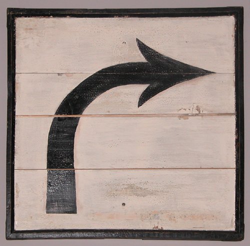 Appraisal: Artist American Title Traffic Sign Right Turn Date mid- th