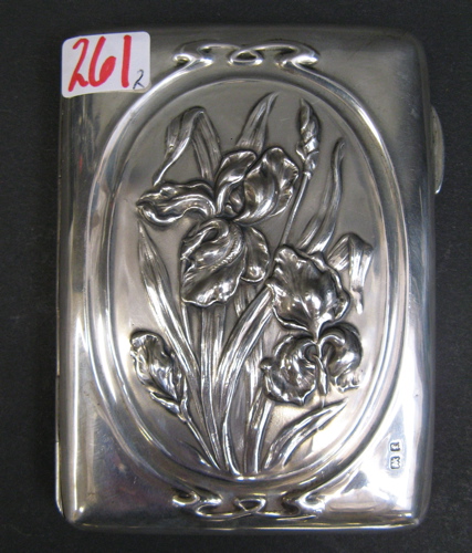 Appraisal: A STERLING SILVER CARD CASE AND PERFUME VIAL The English