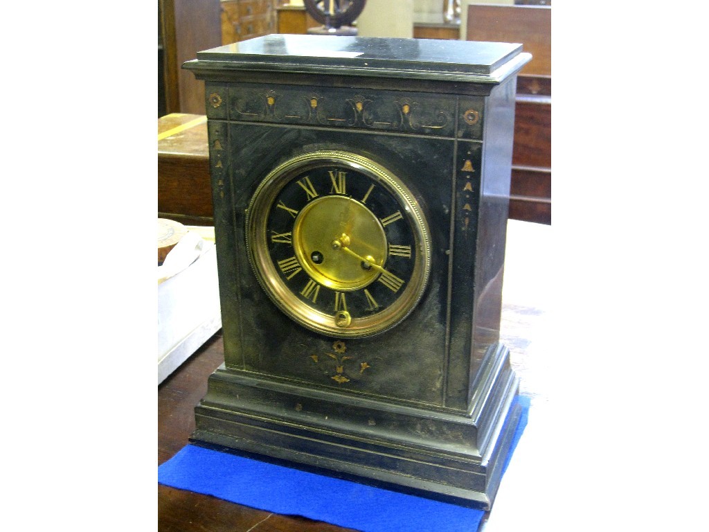 Appraisal: Victorian black slate mantle clock