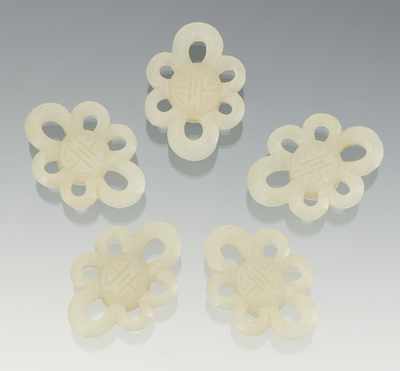 Appraisal: A Set of Five Carved Jade Buttons Carved out of