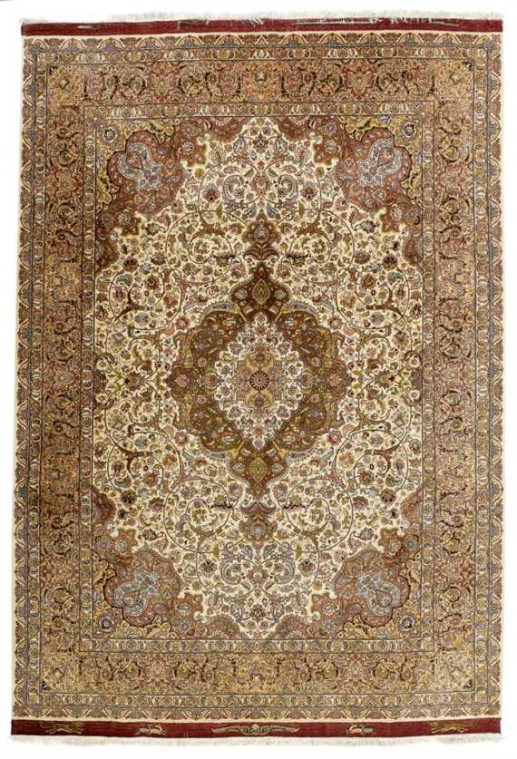 Appraisal: TABRIZ old White ground with a central medallion the entire