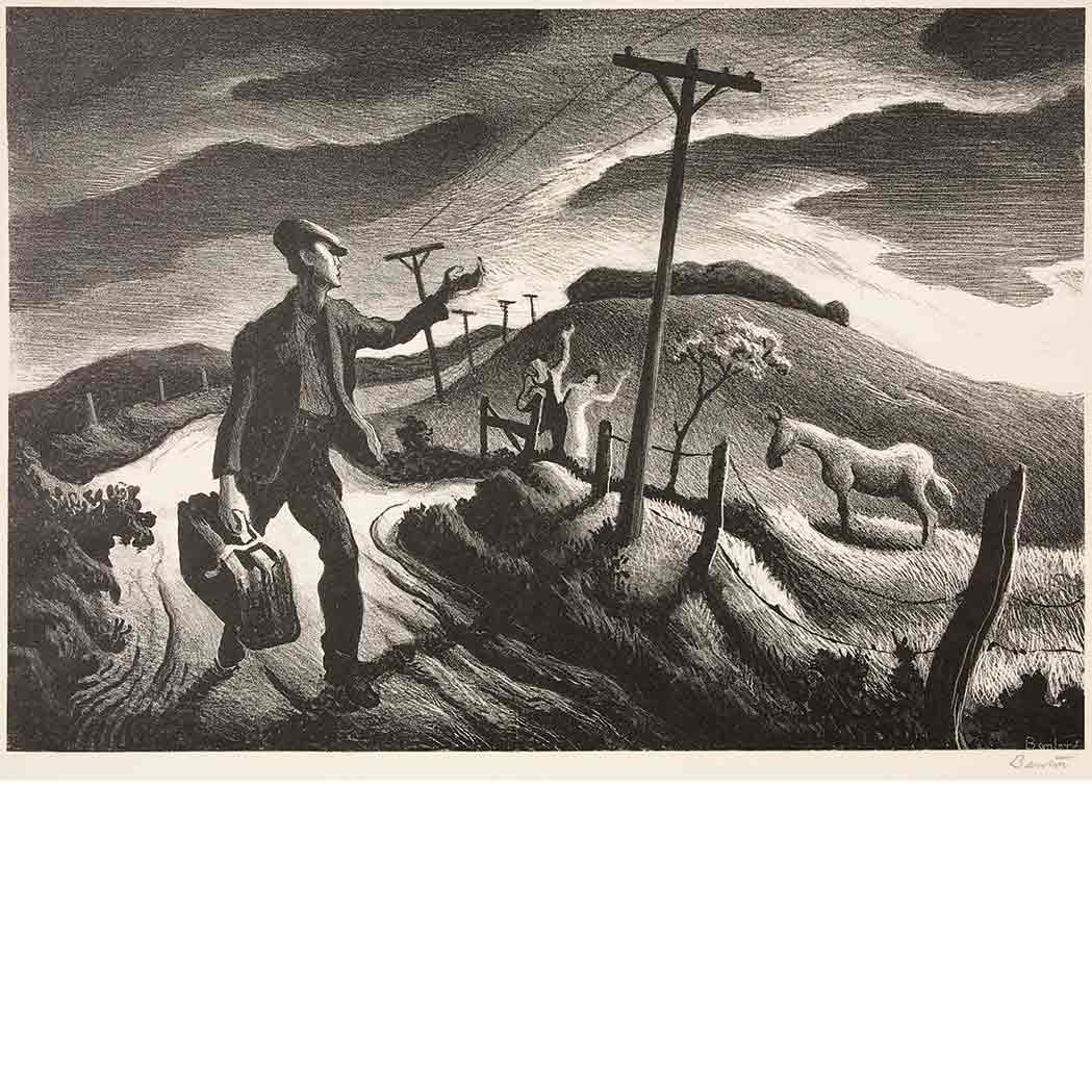 Appraisal: Thomas Hart Benton - THE BOY FATH Lithograph signed in