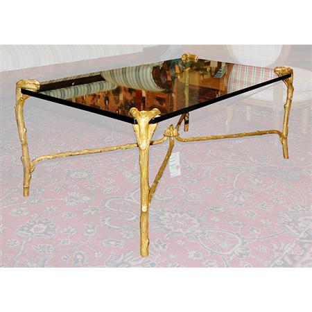 Appraisal: Neoclassical Style Glass Top Gilt-Bronze Low Table Estimate -