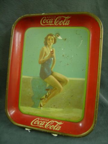 Appraisal: Original Coke tray depicting Frances Dee Paramount Player imperfections pitting