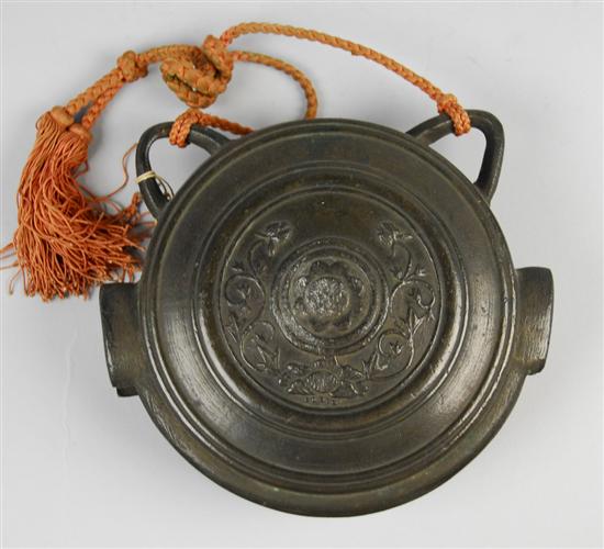 Appraisal: CHINESE BRONZE HANGING GONG diameter inches