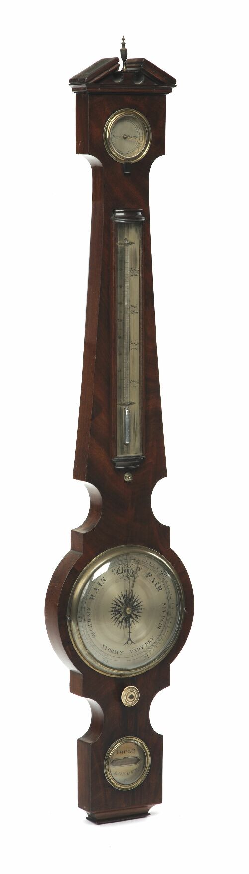 Appraisal: An early th century mahogany banjo barometer by Youle London