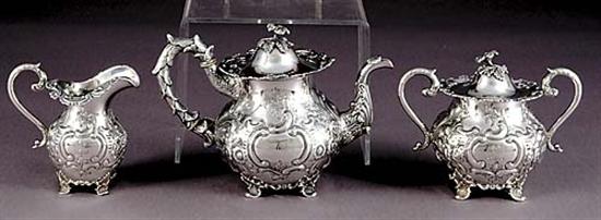 Appraisal: American coin silver tea service GK Childs Philadelphia PA circa