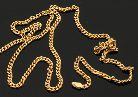 Appraisal: CT GOLD CURB LINK NECKLACE WEIGHING GMS