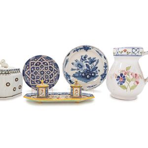 Appraisal: A Group of Ceramic Articles comprising Delft examples Italian examples