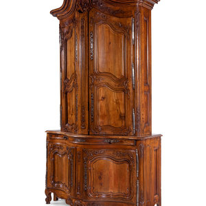 Appraisal: A Louis XV Provincial Walnut Buffet Deux Corps th Century