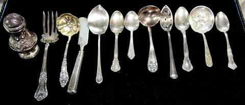 Appraisal: GROUP OF TWELVE PIECES SILVER FLATWARE including S Kirk 'Repousse'