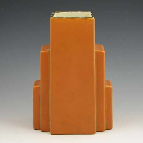 Appraisal: Coors Art Deco vase in matte orange with with gold