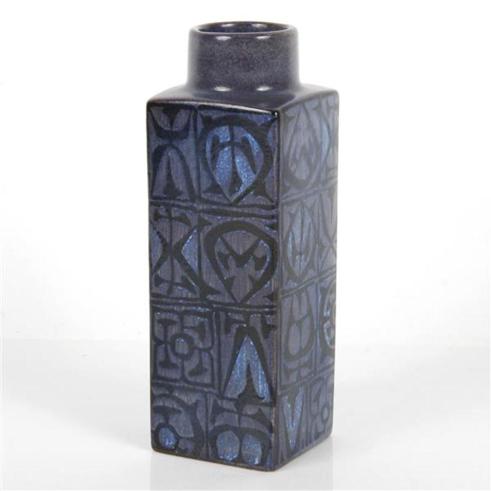 Appraisal: NILS THORSSON - FOR ROYAL COPENHAGEN FAIENCE VASE WITH MODERNIST