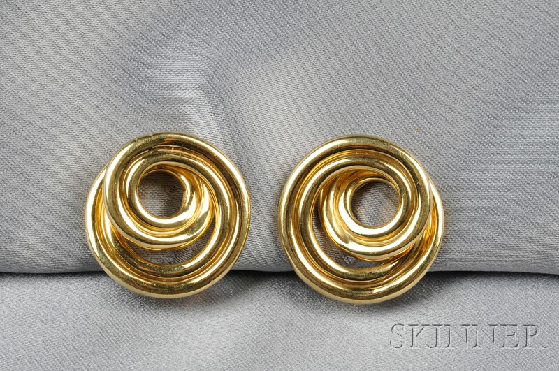 Appraisal: kt Gold Earclips Tiffany Co each designed as a spiral