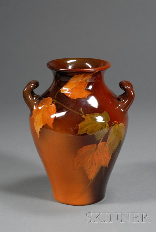 Appraisal: Rookwood Pottery Vase Glazed earthenware Cincinnati Ohio Decorated with autumn