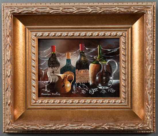 Appraisal: Dominique Devillers th century ''Old Wine'' oil on board signed