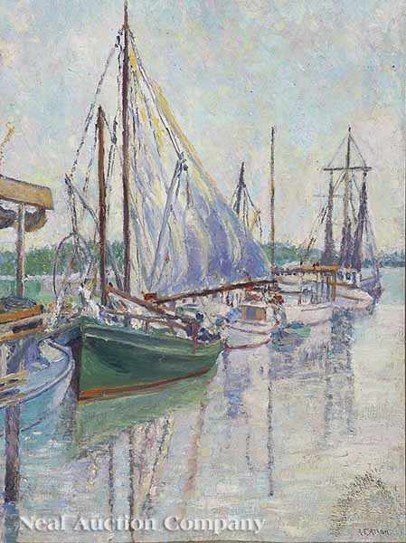 Appraisal: Anna Elizabeth Allen American Florida - Fishing Boats New Smyrna