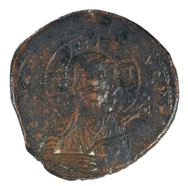 Appraisal: Bronze Follis Depicting Christ Byzantine Empire likely th century facing