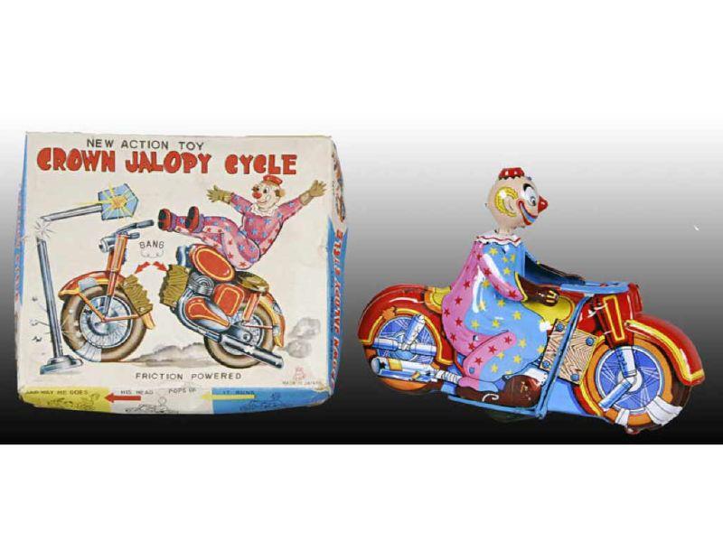 Appraisal: Japanese TPS Tin Friction Clown Jalopy Cycle Toy w Description