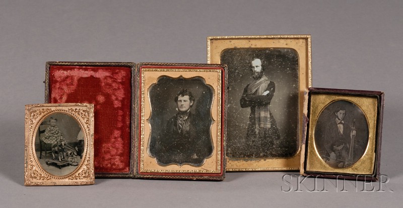 Appraisal: Three Daguerreotypes of Gentlemen and a Tintype of a Child