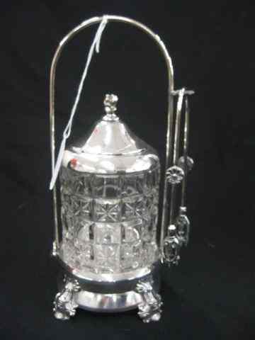 Appraisal: Victorian Silverplate Pickle Castor block cane clear insert by Webster