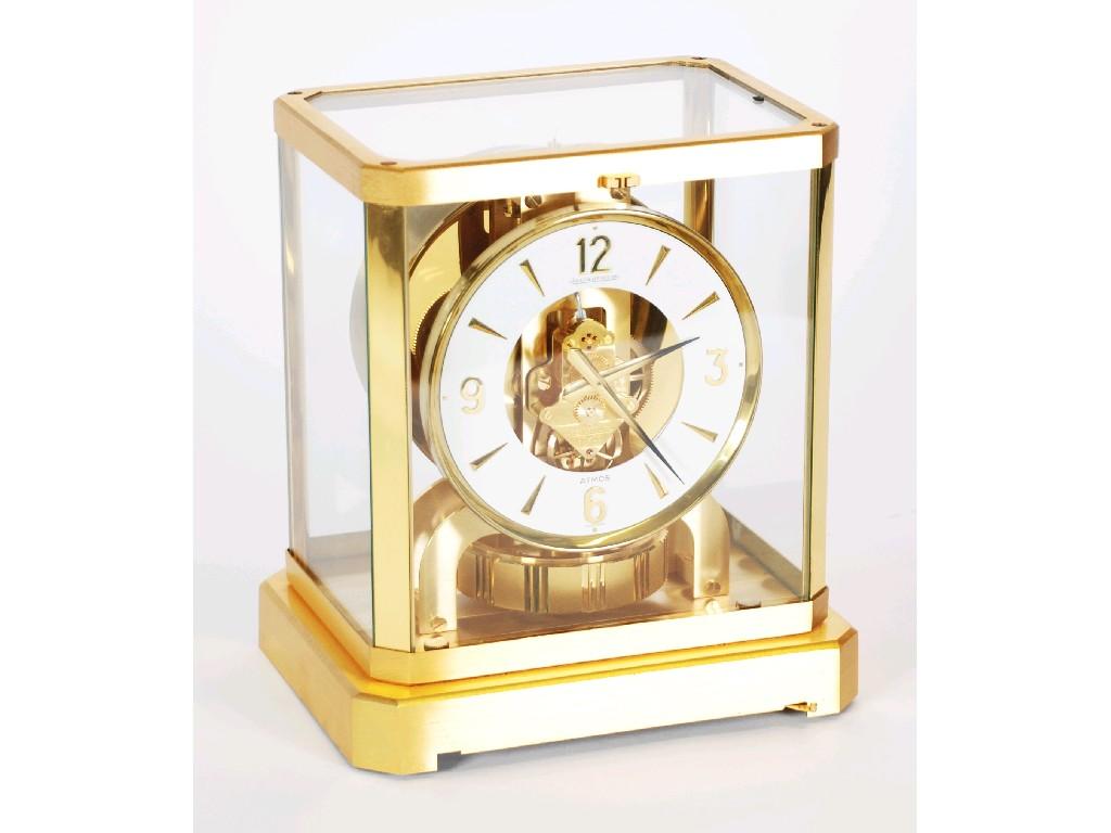 Appraisal: JAEGER LE COULTRE GILT BRASS CASED ATMOS TIMEPIECE the white