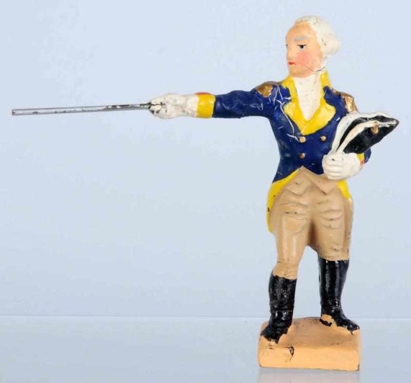 Appraisal: Lineol George Washington Pointing Sword Standing George Washington from American