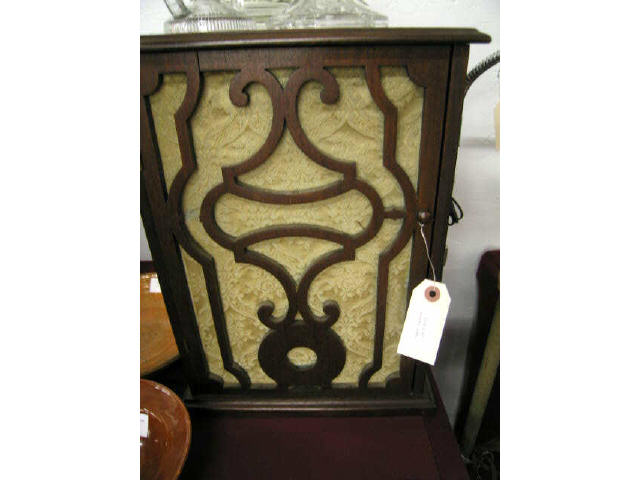 Appraisal: Mahogany Cabinet fancy openwork front