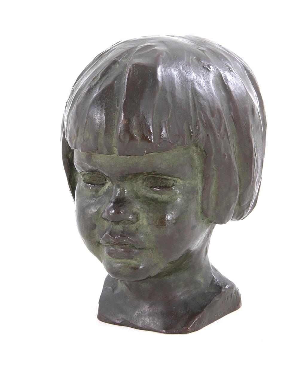 Appraisal: Peter Hayward American - YOUNG GIRL'S HEAD bronze signed H