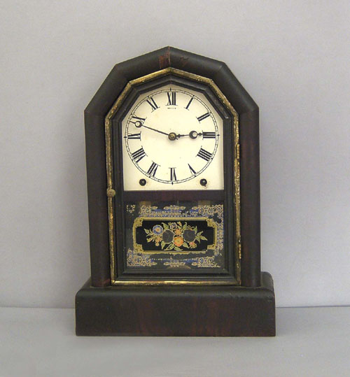 Appraisal: New Haven mahogany shelf clock th c h