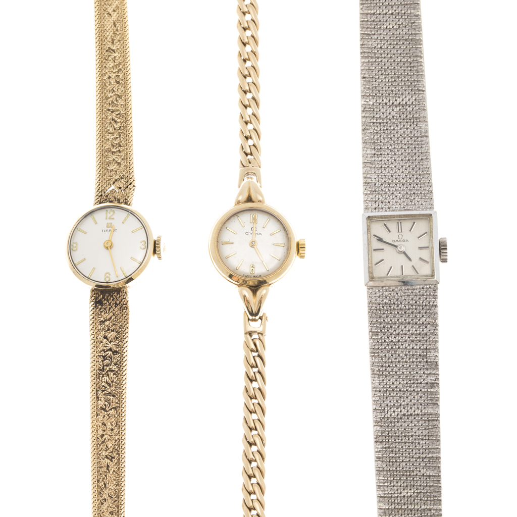 Appraisal: Three lady's wrist watches to include a ct gold Tissot