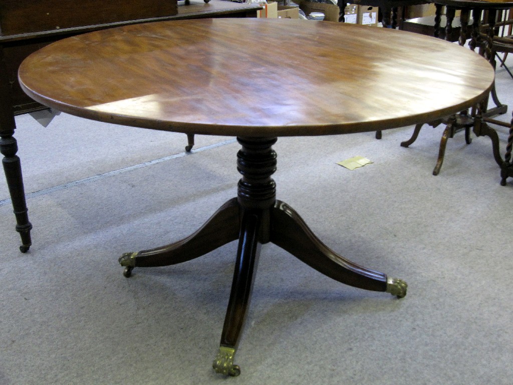 Appraisal: Mahogany pedestal circular dining table