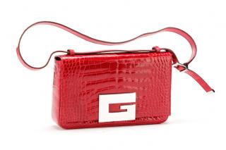 Appraisal: Gucci Patent Red Crocodile Leather Handbag Gucci Italian founded circa