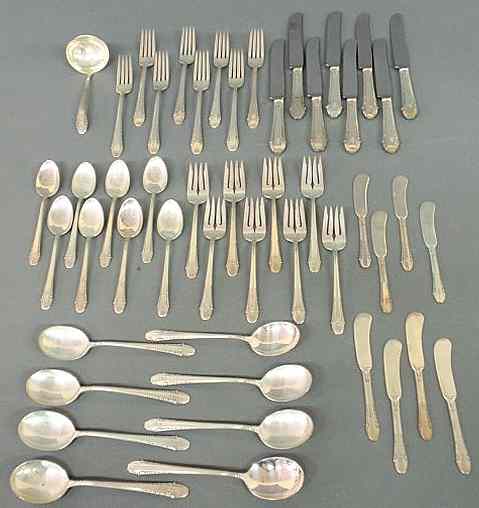 Appraisal: International Enchantress pattern sterling silver flatware service monogrammed S to