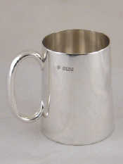 Appraisal: A silver mug with C handle by Martin and Hall