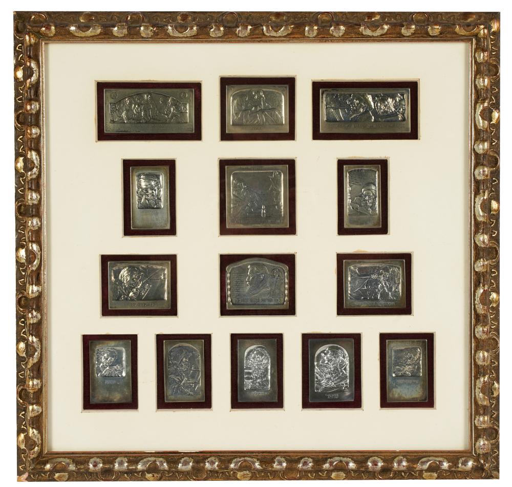 Appraisal: BORIS SCHATZ - JEWISH THEMEScontaining silver plaques in one frame