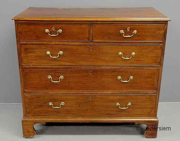 Appraisal: Georgian mahogany chest of drawers c with a molded rectangular