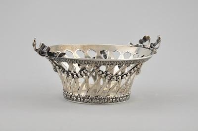 Appraisal: A Tiffany Co Sterling Silver Basket With reticulated flaring shape