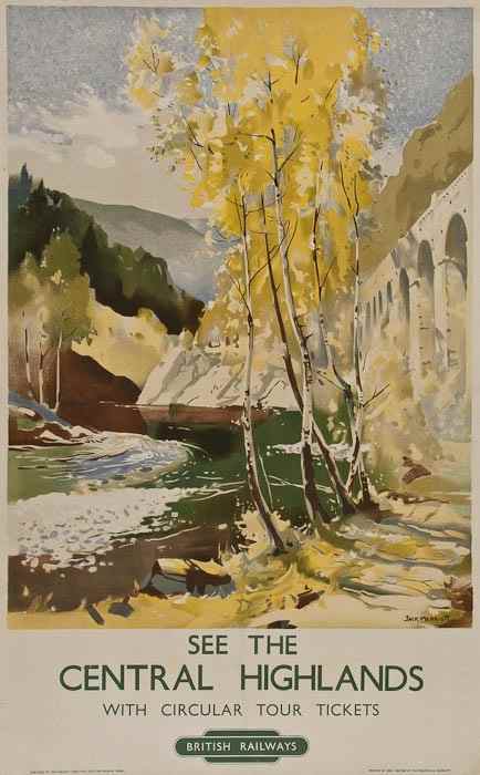 Appraisal: MERRIOTT Jack RI SEE THE CENTRAL HIGHLANDS British Railways lithograph