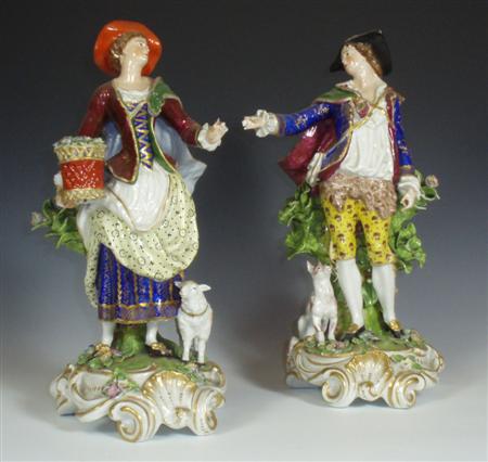 Appraisal: A pair of th century Chelsea Derby style porcelain figures