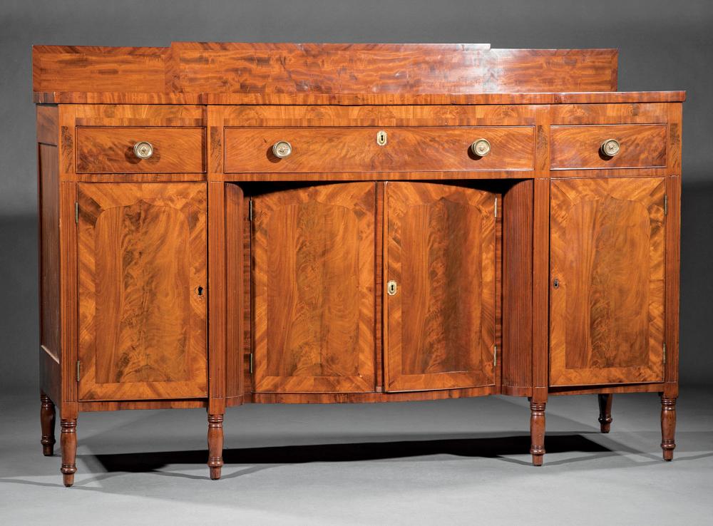 Appraisal: American Federal Carved Mahogany Sideboard early th c Philadelphia banded