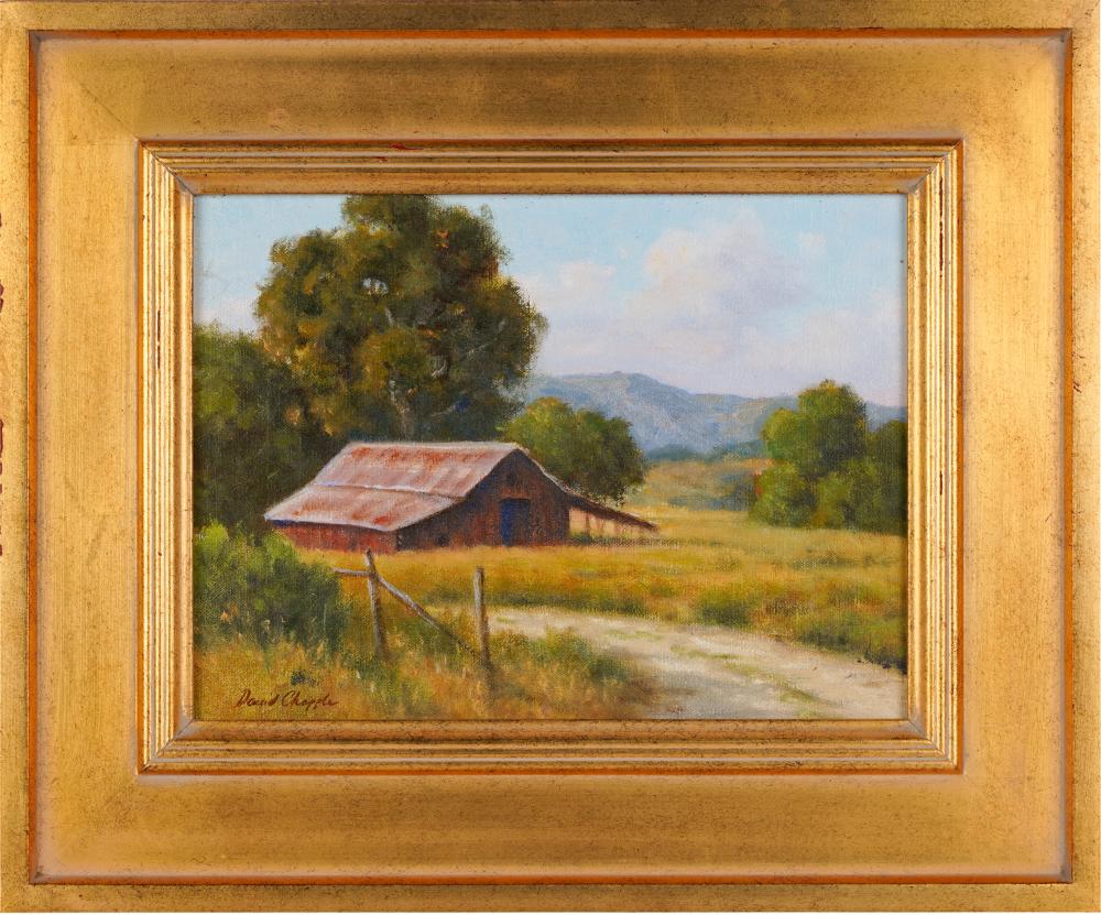 Appraisal: DAVID CHAPPLE B FARM COUNTRY oil on board signed lower